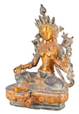 White Whale Antique Lord Tara Buddha Idol Tibetan Buddhism Yin Kwan Goddess Buddhist Statue -Antique Buddha Brass Sculpture Home Decor