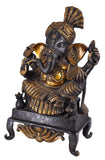 White Whale Antique Brass Mangalkari Ganesha Statue Bhagwan Idol Ganesha Statue Ganpati Murti Home Decor