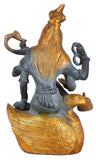 White Whale Maa Saraswati Brass Statue Religious Goddess Sculpture Idol Home Decor