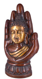 White Whale Brass Buddha Statue Blessing Murti Buddha Face for Home Decor Entrance Office Table Living Room Meditation Luck Gift Feng Shui