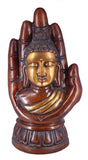 White Whale Brass Buddha Statue Blessing Murti Buddha Face for Home Decor Entrance Office Table Living Room Meditation Luck Gift Feng Shui