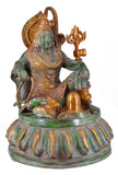 White Whale Brass Antique Lord Shiva Brass Statue Lord Shiva with Sibling Idol Sculpture Hindu God Natraja Shiv Figurine Home Decor