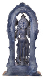 White Whale Brass Lord Bhagwan Vishnu Narayan Statue Idol Murti with Garuda for Home Decor Carved Frame with Kirtimuka