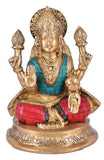 White Whale Brass Lakshmi Idol Hindu Laxmi Goddess Statue Home Office Showpiece Home Décor