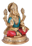 White Whale Brass Lakshmi Idol Hindu Laxmi Goddess Statue Home Office Showpiece Home Décor