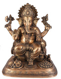White Whale Large Ganesh Idol Lord Brass Statue Turquoise Handcarved Colorful Deity Elephant God Ganesha Vinayak Figurine Wedding Gifts