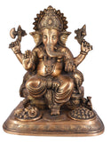 White Whale Large Ganesh Idol Lord Brass Statue Turquoise Handcarved Colorful Deity Elephant God Ganesha Vinayak Figurine Wedding Gifts