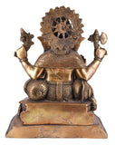 White Whale Large Ganesh Idol Lord Brass Statue Turquoise Handcarved Colorful Deity Elephant God Ganesha Vinayak Figurine Wedding Gifts