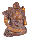 White Whale Brass Antique Laughing Buddha for Wealth & Prosperity | Happy Man - Best for Gifting - Made in Tibet Home Decoration