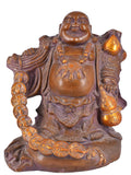 White Whale Brass Antique Laughing Buddha for Wealth & Prosperity | Happy Man - Best for Gifting - Made in Tibet Home Decoration