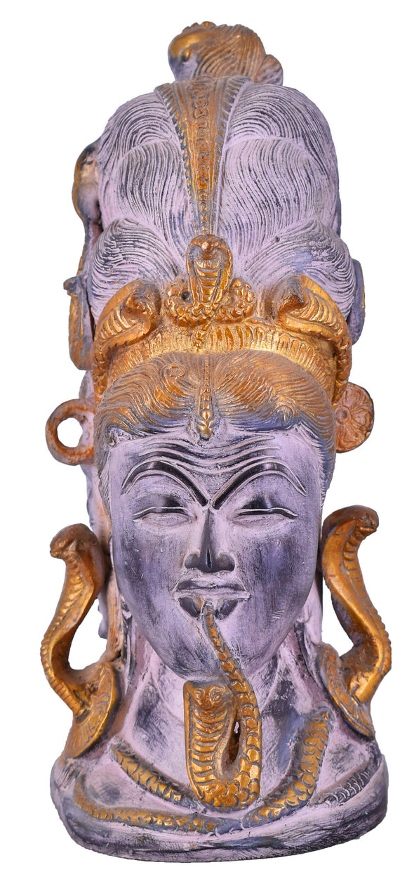 White Whale Brass Antique Goddess Naag Devi Head Idol Figurine Home Decorative Showpiece Home Decor