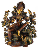 White Whale Maa Saraswati Brass Statue Religious Goddess Sculpture Idol Home Décor.
