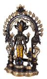 White Whale Brass Antique Lord Vishnu Narayan Avatar Incarnations of Lord Vishnu - Lord Vishnu Bhagwan Murti Statue for Home Office Decor