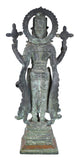 White Whale Brass Lord Satya Narayana Brass Statue Lord Vishnu Bhagwan Murti Statue for Home Office Decor