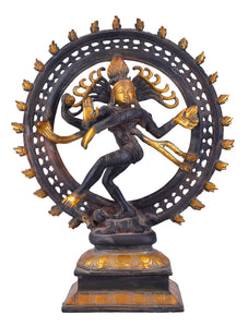 White Whale Natraj Brass Statue,Nataraja - King of Dancers Hindu God Shiva for Temple Mandir Home Decor
