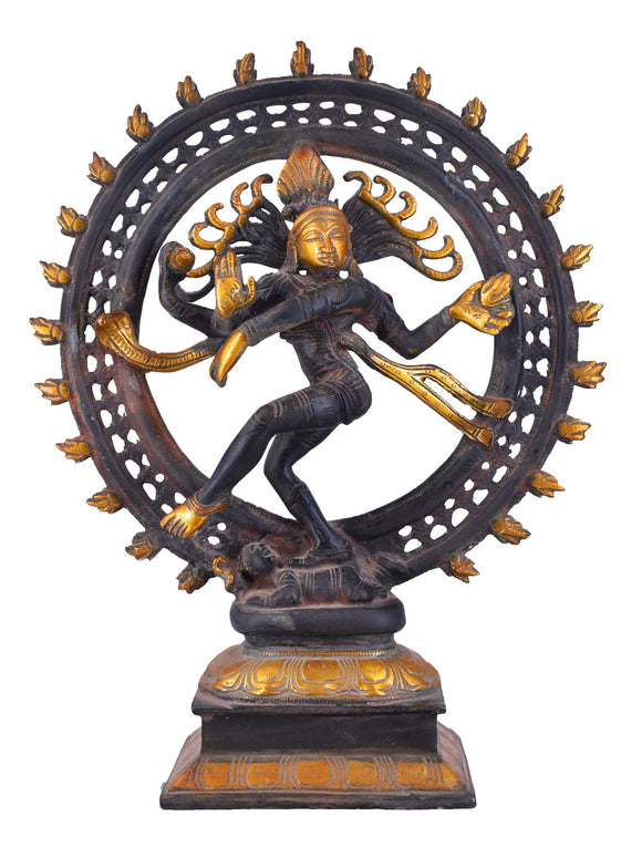 White Whale Natraj Brass Statue,Nataraja - King of Dancers Hindu God Shiva for Temple Mandir Home Decor