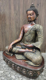 White Whale Brass Antique Buddha Idol Metal Sculpture Buddha Statue Brass Astmangal Pose Goddess Statue Home Decor Gift - Height : 21 Inches