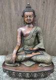 White Whale Brass Antique Buddha Idol Metal Sculpture Buddha Statue Brass Astmangal Pose Goddess Statue Home Decor Gift - Height : 21 Inches