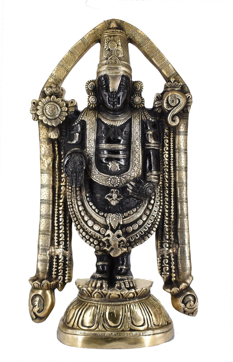 White Whale Lord Tirupati Balaji/Sri Venkateswara Brass Statue ...