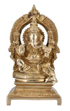 White Whale Lord Ganesh Murti Ganesha Idol Ganpati Bhagwan Brass Statue for Home Entrance Good Luck Vastu Decoration Showpiece