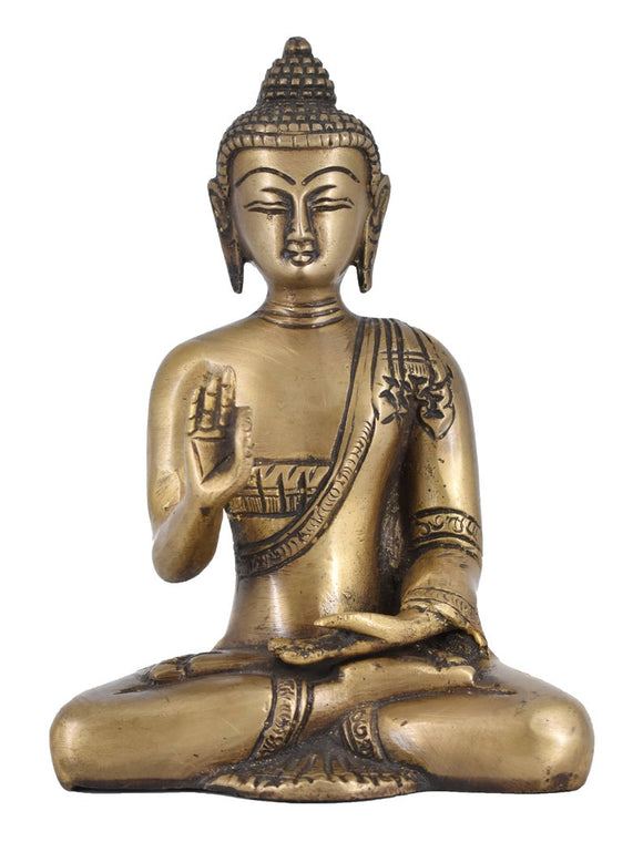 White Whale Brass Buddha Statue Yoga Murti for Home Decor Entrance Office Table Living Room Meditation Luck Gift Feng Shui