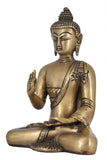 White Whale Brass Buddha Statue Yoga Murti for Home Decor Entrance Office Table Living Room Meditation Luck Gift Feng Shui