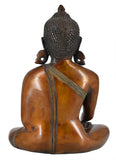 White Whale Brass Earth Touching Brass Buddha Idol for Home Decor Entrance Office Table Living Room Meditation Luck Gift Feng Shui