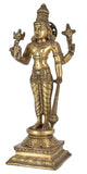 White Whale Brass Lord Satya Narayana Brass Statue Bhagwan Murti Statue for Home Office Decor