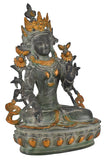 White Whale Tara Buddha Idol Tibetan Buddhism Yin Kwan Goddess Buddhist Statue -Antique Buddha Brass Sculpture