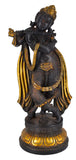 White Whale Antique Lord Krishna Brass Statue Bhagwan Lord Krishna Idol Statue Murti Home Decor - 17 Inches