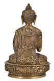 White Whale Brass Medicine Lord Buddha with Sacred Kalash and Draped in Shawl Home Decor