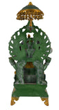 White Whale Brass Mangalkari Ganesha Sitting On Singhasan Bhagwan Idol Ganesha Statue Ganpati Murti Home Décor