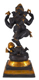 White Whale Lord Dancing Ganesha Brass Statue Religious Strength God Sculpture Idol -20 Inches