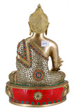White Whale Brass Medicine Buddha Statue Murti for Home Decor Entrance Office Table Living Room Meditation Luck Gift Feng Shui