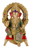 White Whale Lord Mangalkari Ganesha Sitting On Singhasan Bhagwan Idol Ganesha Statue Ganpati Murti Home Decor