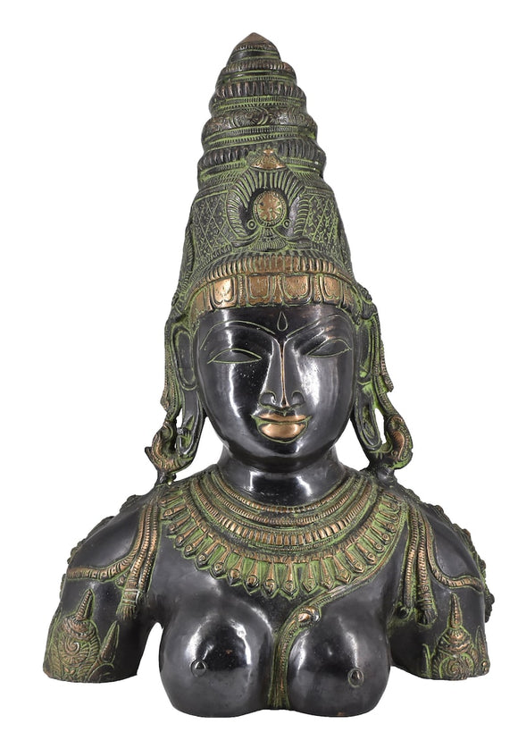 White Whale Brass Antique Goddess Parvati Idol Figurine Home Decorative Showpiece