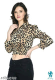 Whitewhale Women's Crepe Animal Printed Full Sleeves Tops