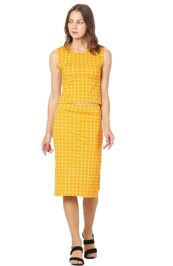 Whitewhale Women Bodycon Mustard Dress