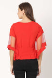 Whitewhale Casual Regular Sleeves Solid Women Red Top