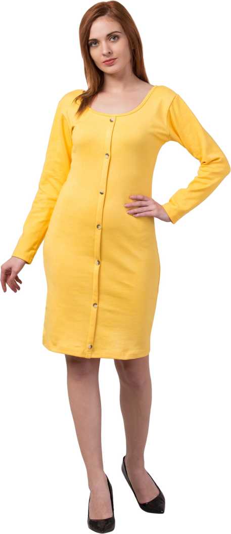 Whitewhale Women Bodycon Yellow Dress