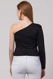 Whitewhale Casual Regular Sleeves Solid Women Black Top