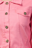 Whitewhale Full Sleeve Solid Women Denim Baby Pink Jacket