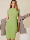 Whitewhale Women Bodycon Light Green Dress