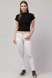 Whitewhale Casual Regular Sleeves Solid Women Black Top