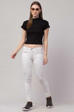Whitewhale Casual Regular Sleeves Solid Women Black Top