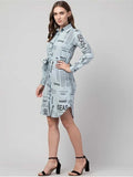 Whitewhale Women Shirt Black, Light Blue Dress