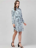 Whitewhale Women Shirt Black, Light Blue Dress