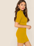 Whitewhale Women Two Piece Yellow Dress