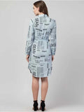Whitewhale Women Shirt Black, Light Blue Dress