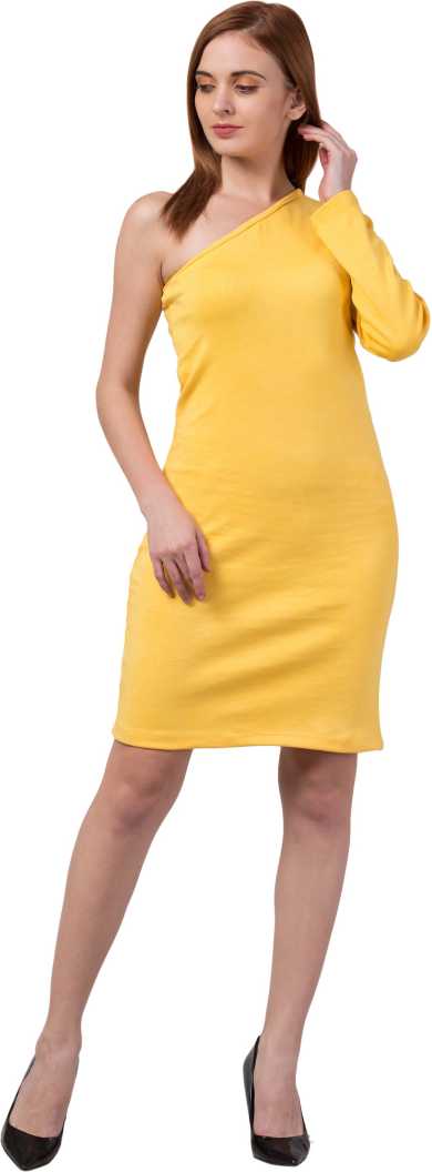 Whitewhale Women Bodycon Yellow Dress